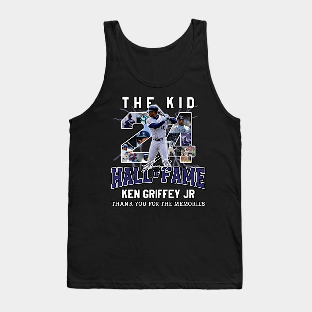 Ken Griffey Jr The Kid Basketball Legend Signature Vintage Retro 80s 90s Bootleg Rap Style Tank Top by CarDE